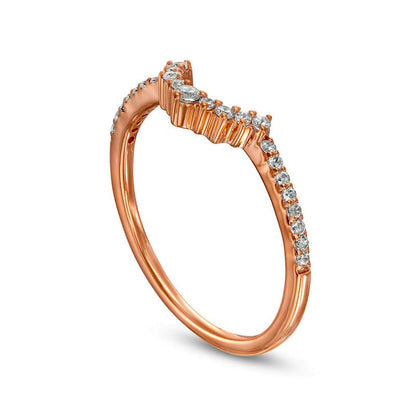 0.17 CT. T.W. Natural Diamond Contour Anniversary Band in Solid 10K Rose Gold