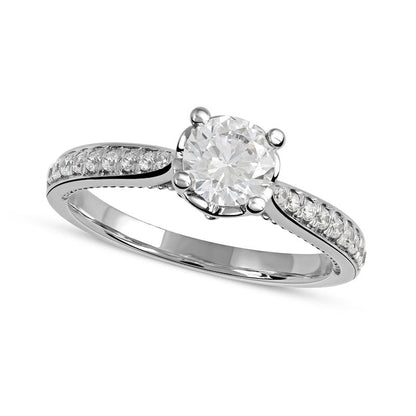 1.0 CT. T.W. Natural Diamond Engagement Ring in Solid 10K White Gold (J/I3)