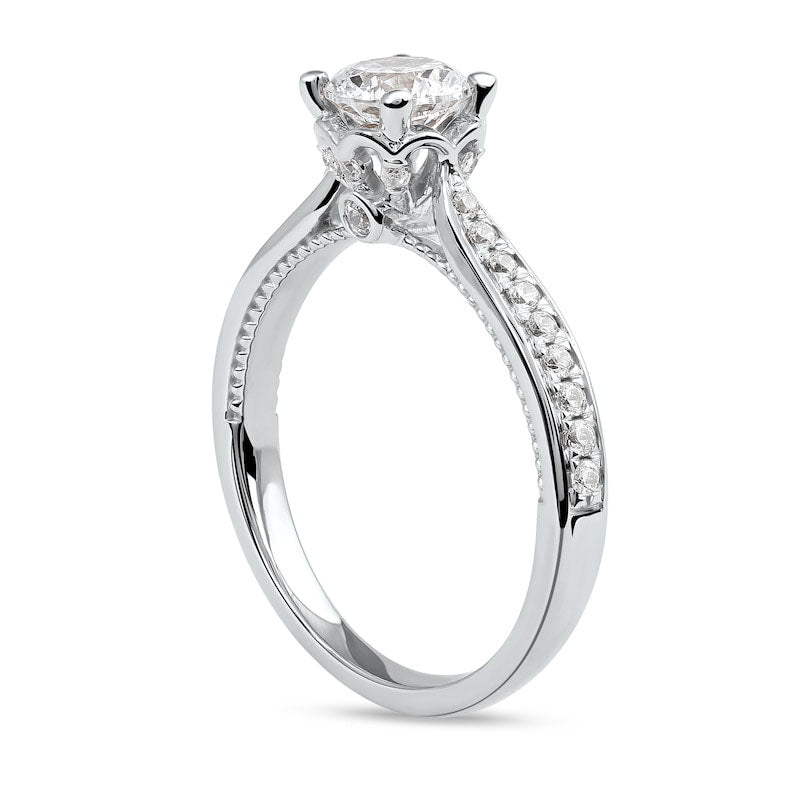 1.0 CT. T.W. Natural Diamond Engagement Ring in Solid 10K White Gold (J/I3)