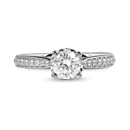 1.0 CT. T.W. Natural Diamond Engagement Ring in Solid 10K White Gold (J/I3)