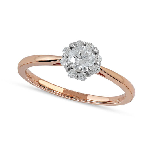 0.50 CT. T.W. Natural Diamond Frame Engagement Ring in Solid 10K Rose Gold (J/I3)