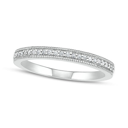 0.75 CT. T.W. Princess-Cut Natural Diamond Frame Antique Vintage-Style Bridal Engagement Ring Set in Solid 10K White Gold