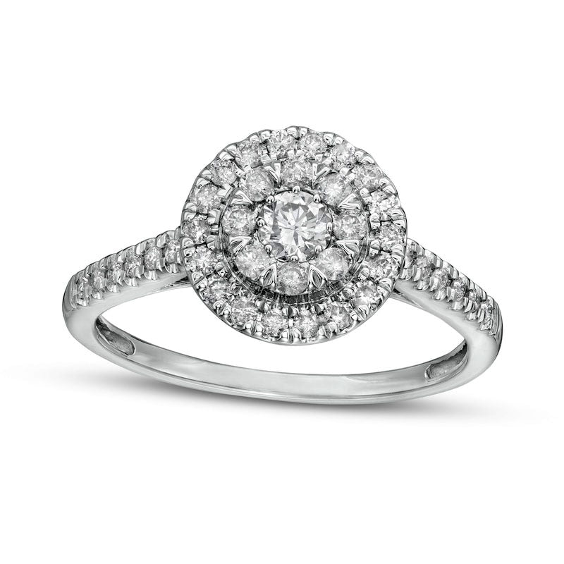 0.50 CT. T.W. Composite Natural Diamond Frame Engagement Ring in Solid 10K White Gold