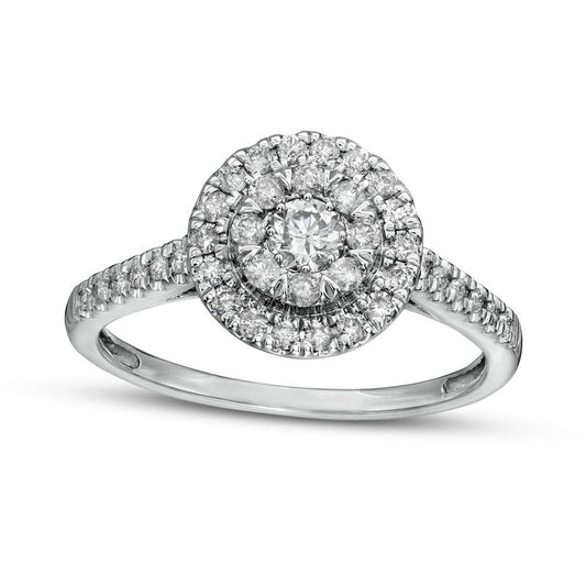 0.50 CT. T.W. Composite Natural Diamond Frame Engagement Ring in Solid 10K White Gold