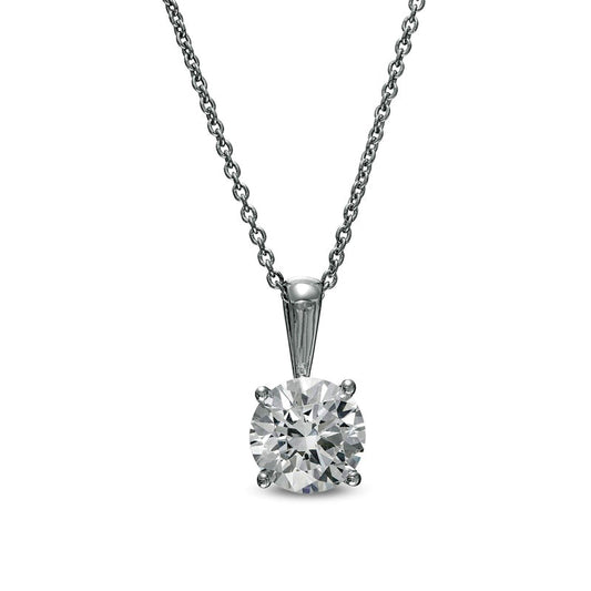 1 CT. Certified Lab-Created Diamond Solitaire Pendant in 14K White Gold (F/SI2)