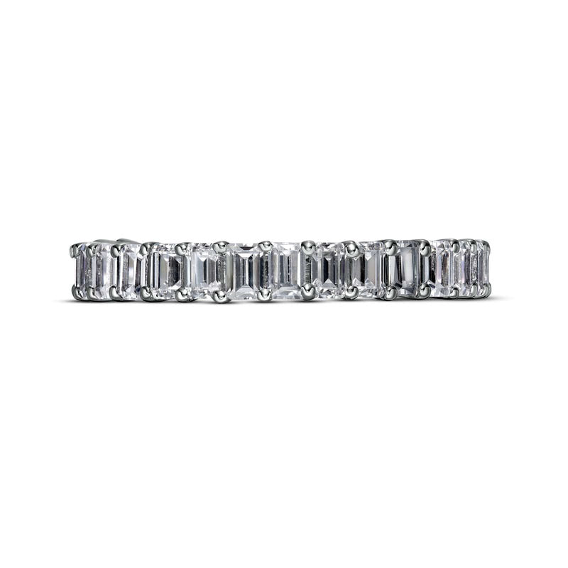 2.5 CT. T.W. Certified Emerald-Cut Lab-Created Diamond Eternity Anniversary Band in Solid 14K White Gold (F/VS2)