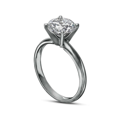 2.0 CT. Certified Natural Clarity Enhanced Diamond Four Prong Solitaire Engagement Ring in Solid 14K White Gold (I/I2)