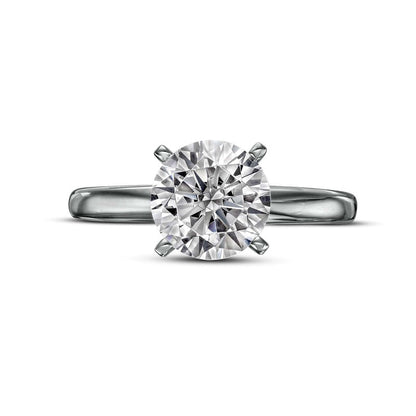2.0 CT. Certified Natural Clarity Enhanced Diamond Four Prong Solitaire Engagement Ring in Solid 14K White Gold (I/I2)