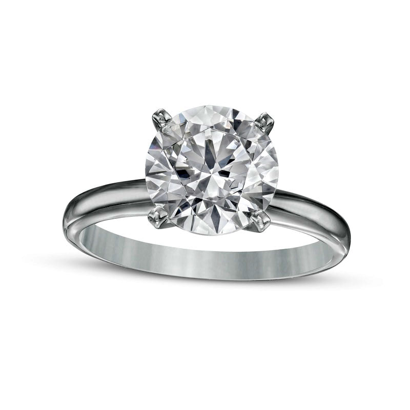 3.0 CT. Certified Natural Clarity Enhanced Diamond Solitaire Engagement Ring in Solid 14K White Gold (I/I2)