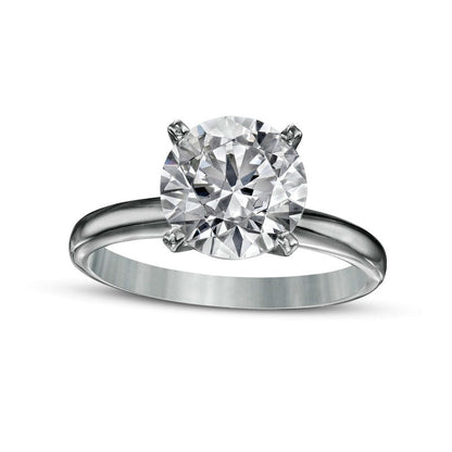 3.0 CT. Certified Natural Clarity Enhanced Diamond Solitaire Engagement Ring in Solid 14K White Gold (I/I2)