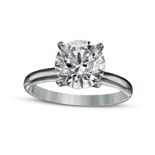 3.0 CT. Certified Natural Clarity Enhanced Diamond Solitaire Engagement Ring in Solid 14K White Gold (I/I2)