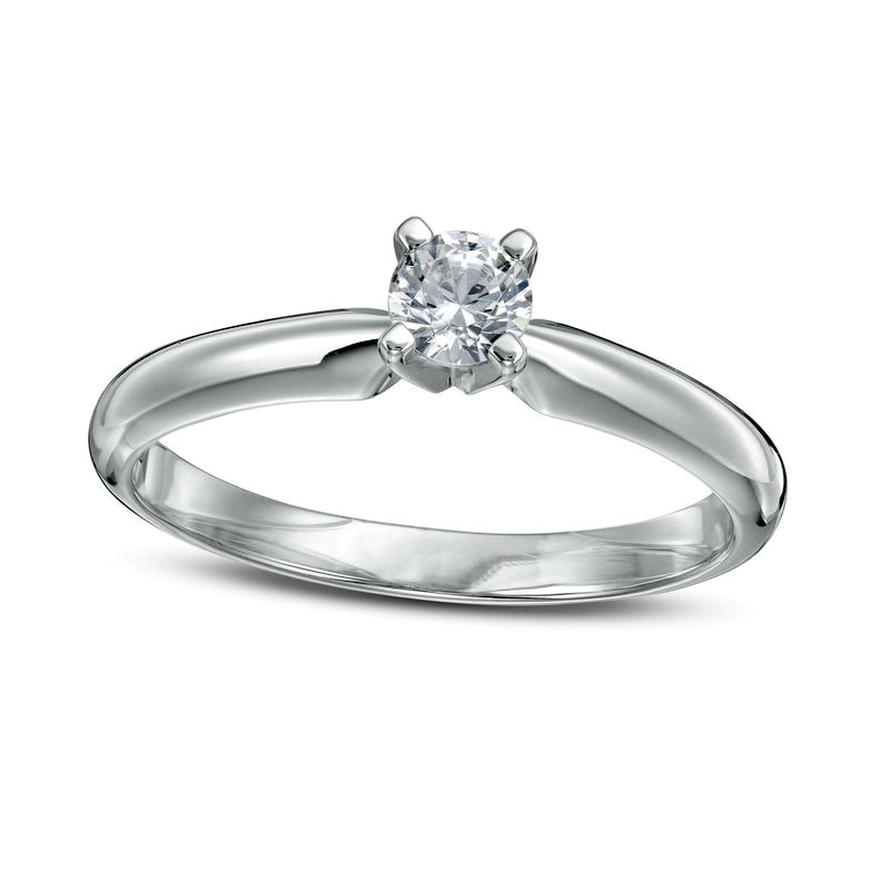 0.25 CT. T.W. Natural Clarity Enhanced Diamond Solitaire Engagement Ring in Solid 14K White Gold (I/I2)