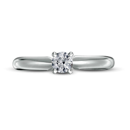 0.25 CT. T.W. Natural Clarity Enhanced Diamond Solitaire Engagement Ring in Solid 14K White Gold (I/I2)