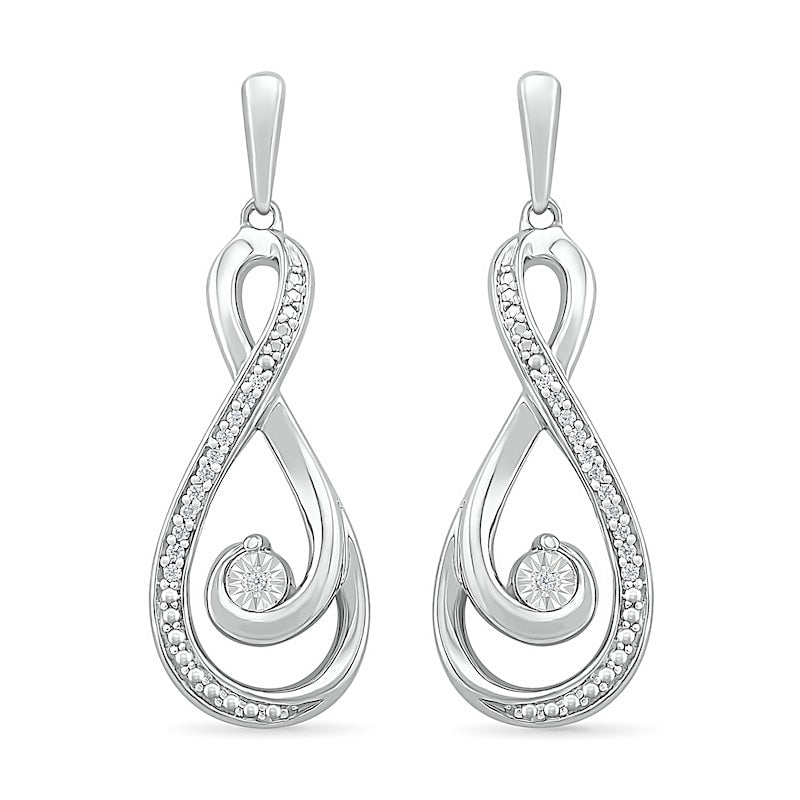 0.07 CT. T.W. Diamond Infinity Loop Earrings in Sterling Silver