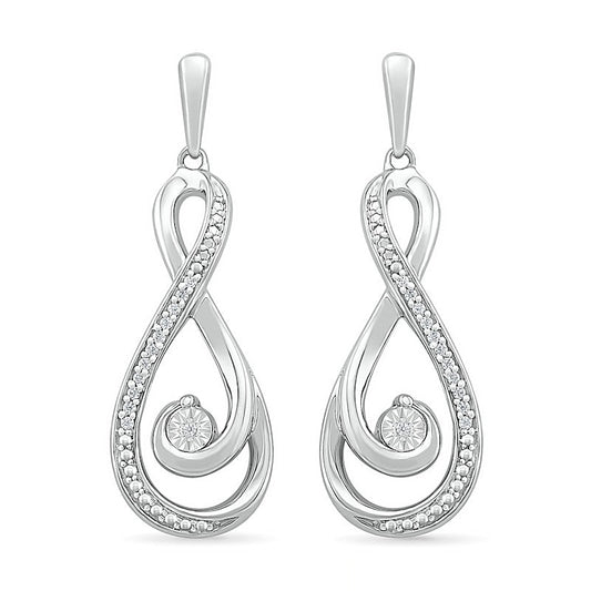 0.07 CT. T.W. Diamond Infinity Loop Earrings in Sterling Silver