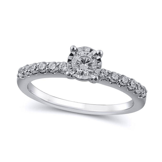 0.50 CT. T.W. Natural Diamond Engagement Ring in Solid 10K White Gold