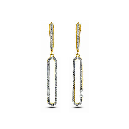 0.33 CT. T.W. Diamond Oval Drop Earrings in 10K Gold