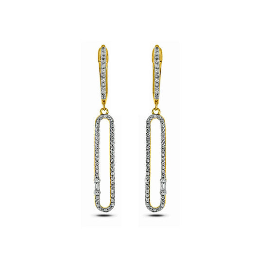 0.33 CT. T.W. Diamond Oval Drop Earrings in 10K Gold