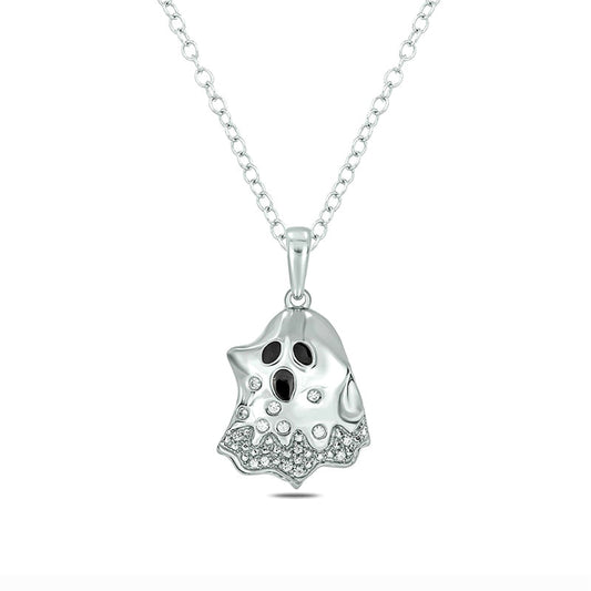 0.05 CT. T.W. Natural Diamond Ghost Pendant in Sterling Silver