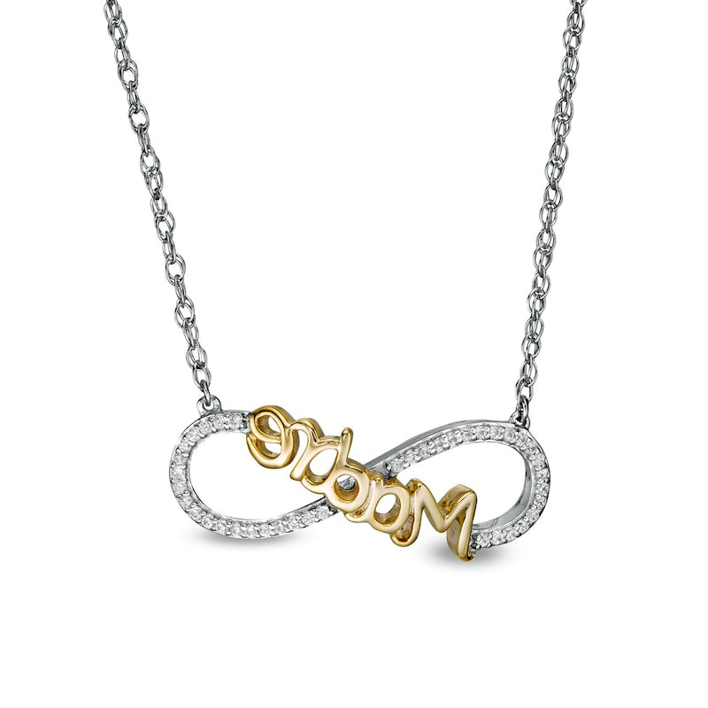 0.07 CT. T.W. Natural Diamond Madre" Infinity Loop Necklace in Sterling Silver with 14K Gold Plate"