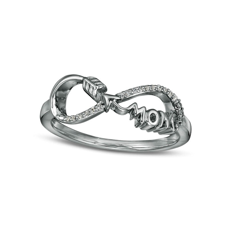 0.05 CT. T.W. Natural Diamond Mom" Infinity Arrow Ring in Sterling Silver"