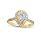 0.50 CT. T.W. Composite Pear-Shaped Natural Diamond Frame Engagement Ring in Solid 10K Yellow Gold