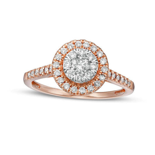 0.50 CT. T.W. Composite Natural Diamond Frame Engagement Ring in Solid 10K Rose Gold