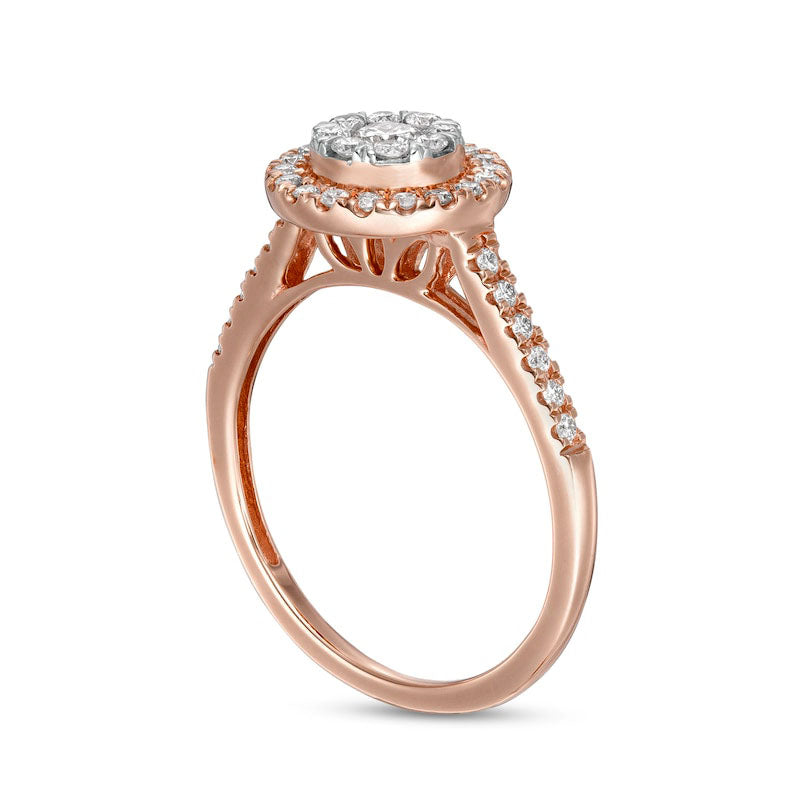 0.50 CT. T.W. Composite Natural Diamond Frame Engagement Ring in Solid 10K Rose Gold