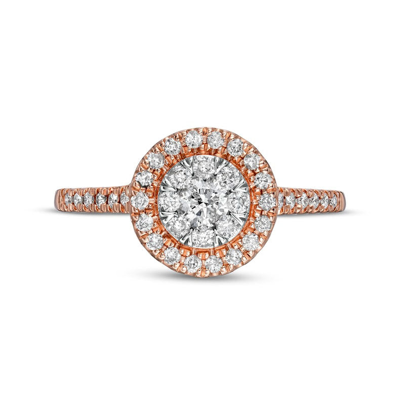 0.50 CT. T.W. Composite Natural Diamond Frame Engagement Ring in Solid 10K Rose Gold