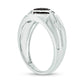Men's 0.25 CT. T.W. Composite Black Enhanced Natural Diamond Square-Top Ring in Sterling Silver