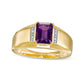 Men's Emerald-Cut Amethyst and Natural Diamond Accent Collar Ring in Solid 10K Yellow Gold