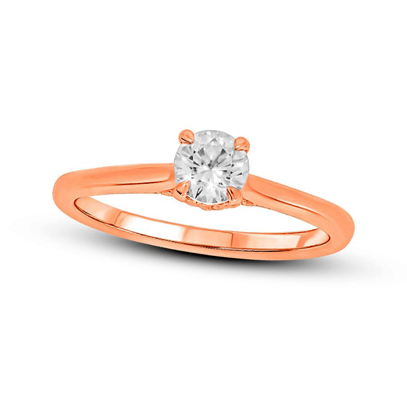 0.50 CT. T.W. Natural Clarity Enhanced Diamond Solitaire Engagement Ring in Solid 10K Rose Gold (I/I2)