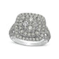 2.0 CT. T.W. Composite Cushion-Shaped Natural Diamond Double Frame Split Shank Ring in Solid 10K White Gold