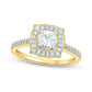 0.75 CT. T.W. Natural Diamond Cushion-Shaped Frame Antique Vintage-Style Engagement Ring in Solid 14K Gold (I/I2)