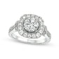 1.25 CT. T.W. Composite Cushion-Shaped Natural Diamond Frame Antique Vintage-Style Engagement Ring in Solid 10K White Gold