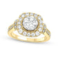 1.25 CT. T.W. Composite Cushion-Shaped Natural Diamond Frame Antique Vintage-Style Engagement Ring in Solid 10K Yellow Gold