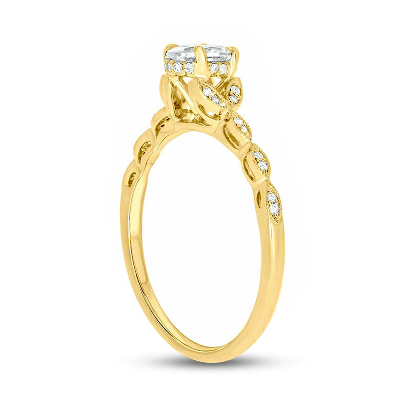 0.50 CT. T.W. Oval Natural Diamond Antique Vintage-Style Engagement Ring in Solid 10K Yellow Gold (I/I2)