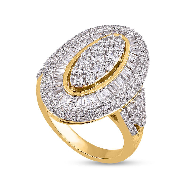 2.0 CT. T.W. Composite Marquise-Shaped Natural Diamond Ring in Solid 10K Yellow Gold