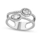 0.50 CT. T.W. Composite Double Oval Natural Diamond Frame Open Ring in Solid 10K White Gold