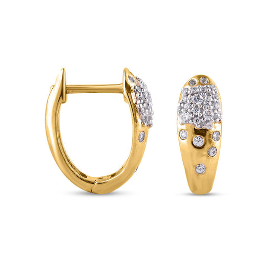 0.25 CT. T.W. Composite Diamond Hoop Earrings in 10K Gold