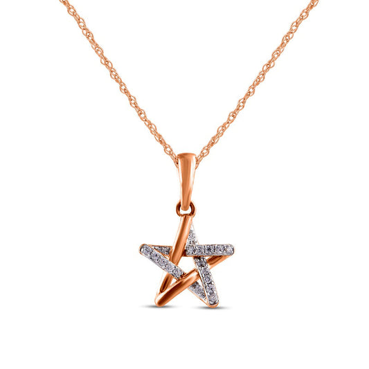 0.05 CT. T.W. Natural Diamond Star Pendant in 10K Rose Gold