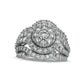 3.0 CT. T.W. Composite Natural Diamond Multi-Row Ring in Solid 10K White Gold
