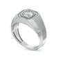 Men's 1.25 CT. T.W. Natural Diamond Octagonal Frame Wedding Band in Solid 14K White Gold
