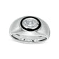Men's 0.75 CT. Oval Natural Clarity Enhanced Diamond Solitaire Wedding Band in Solid 14K White Gold