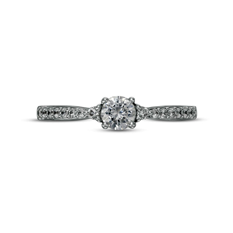 0.38 CT. T.W. Natural Diamond Engagement Ring in Solid 10K White Gold (J/I3)