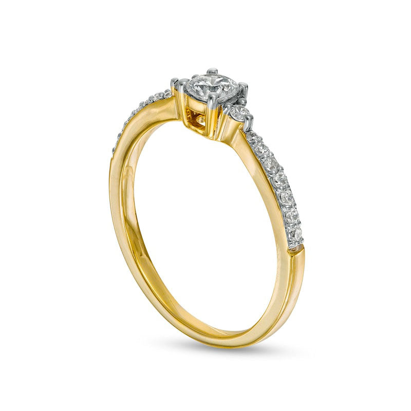 0.38 CT. T.W. Natural Diamond Engagement Ring in Solid 10K Yellow Gold (J/I3)