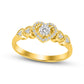 0.17 CT. T.W. Natural Diamond Five Heart Promise Ring in Solid 10K Yellow Gold