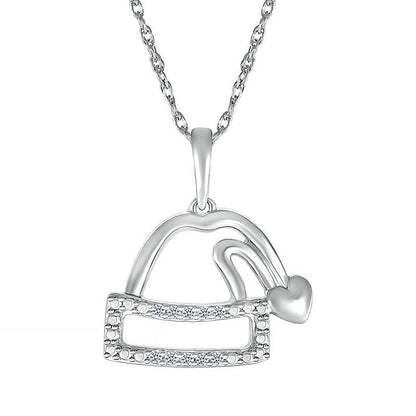 Natural Diamond Accent Santa Hat in Sterling Silver