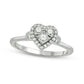 0.20 CT. T.W. Composite Heart Natural Diamond Frame Promise Ring in Solid 10K White Gold