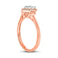 0.20 CT. T.W. Composite Heart Natural Diamond Frame with Collar Promise Ring in Solid 10K Rose Gold